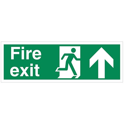 5 Star Fire Exit Running Man Arrow Up Sign Vinyl 150x450