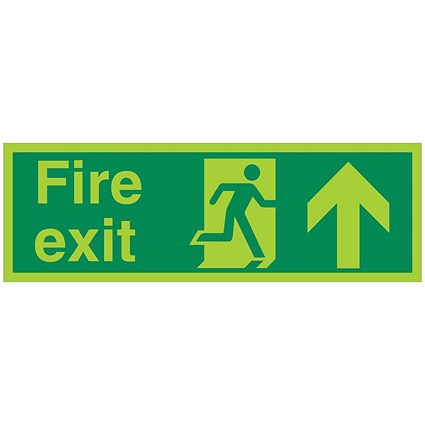 5 Star Fire Exit Run Man Arrow Up Sign Plas 150x450