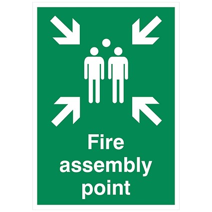 5 Star Fire Assembly Point Sign Rigid Plastic A2