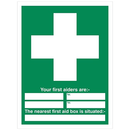5 Star Your First Aiders Are Sign Vinyl 600x450