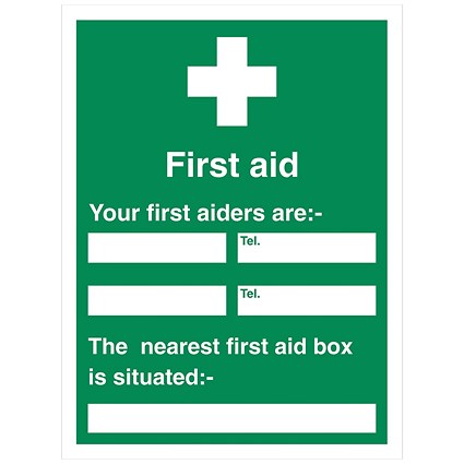 5 Star First Aid Your First Aiders Are Sign Vinyl 600x450