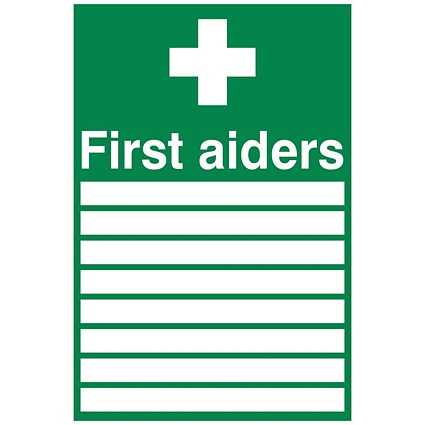 5 Star First Aiders Sign Rigid Plastic 300x200mm