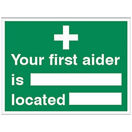 5 Star Your First Aider Is Located Sign Vinyl 150x200mm