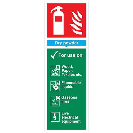 5 Star Dry Powder Extinguisher Sign Vinyl 300x100