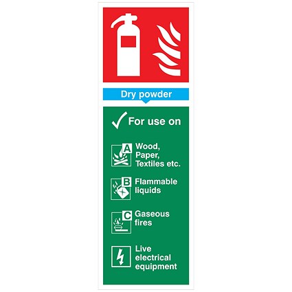 5 Star Dry Powder Extinguisher For Use Sign Plas 300x100