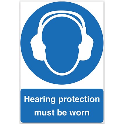 5 Star Hearing Protection Must Be Worn Sign Rigid Plas A4