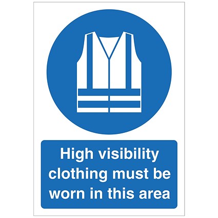 5 Star High Visibility Clothing Must Be Worn Sign Plas A4