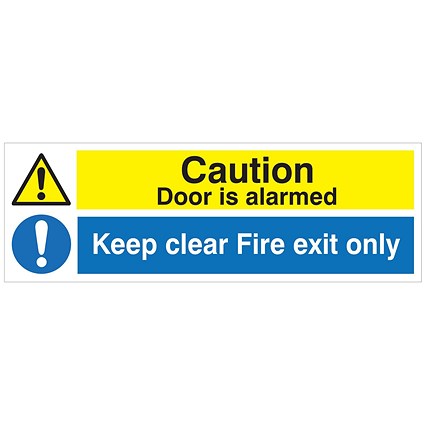 5 Star Caution Door Is Alarmed Keep Clear Vinyl 150x450