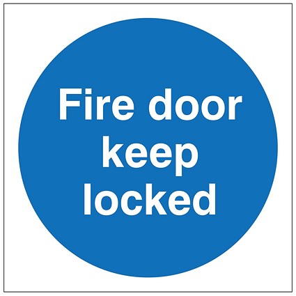 5 Star Fire Door Keep Locked Vinyl 100x100 Pack of 5