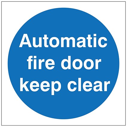 5 Star Automatic Fire Door Sign Vinyl 100x100 Pack of 5