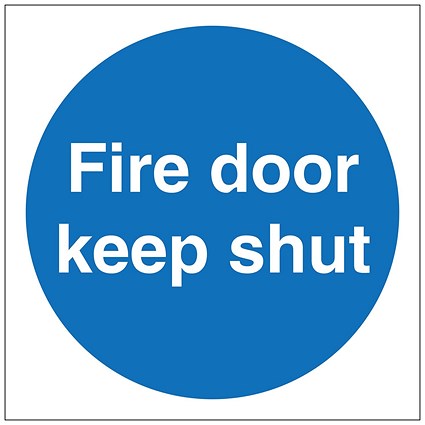 5 Star Fire Door Keep Shut No Symbol Sign Plas 100x100