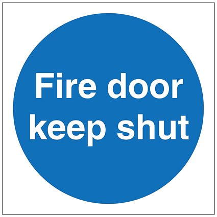 5 Star Fire Door Keep Shut Sign Vinyl 100x100 Pack of 5