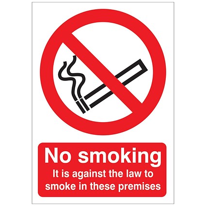 5 Star No Smoking It Is Against The Law To Smoke A5