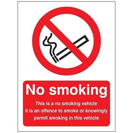 5 Star No Smoking This Is A No Smoking Vehicle Vinyl