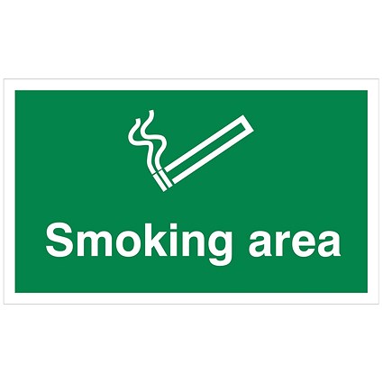 5 Star Smoking Area Sign Rigid Plastic 300x500mm