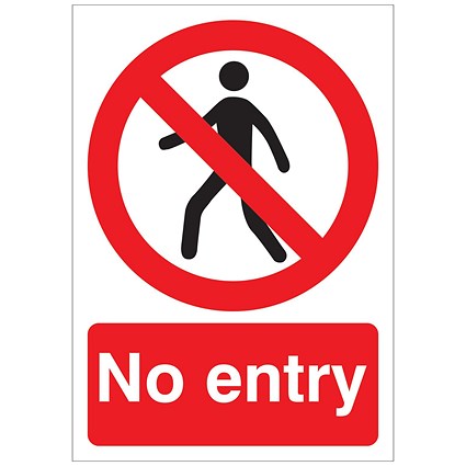 5 Star No Entry Sign Rigid Plastic A5