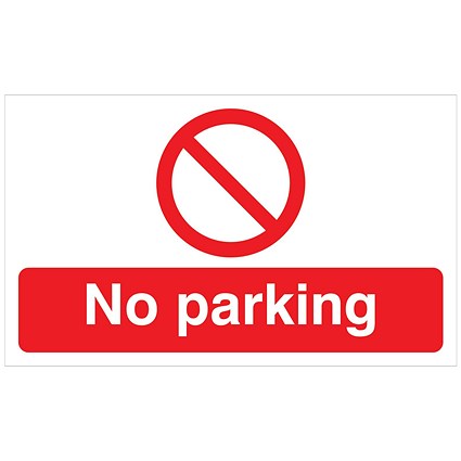 5 Star No Parking Sign Rigid Plastic 300x500mm