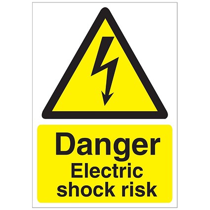 5 Star Danger Electric Shock Risk Sign Save Vinyl A5