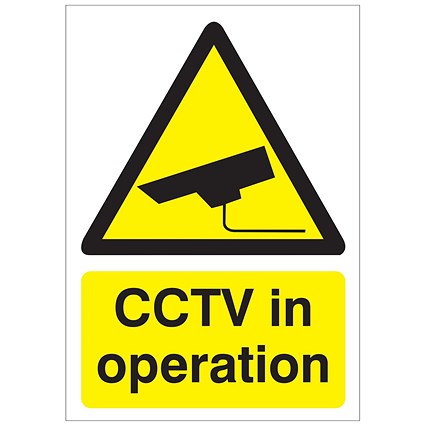 5 Star CCTV In Operation Sign Rigid Plastic A5