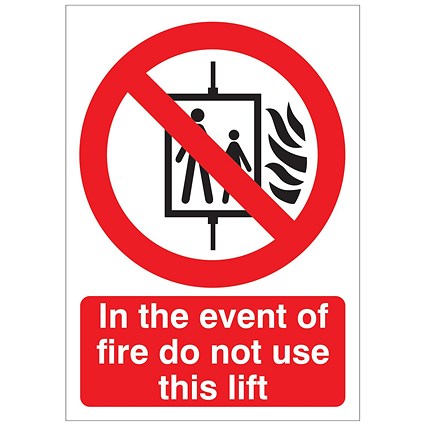 5 Star In The Event of Fire Do Not Use This Lift Plas A5