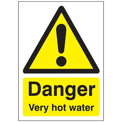 5 Star Danger Very Hot Water Sign Rigid Plastic 70x50mm