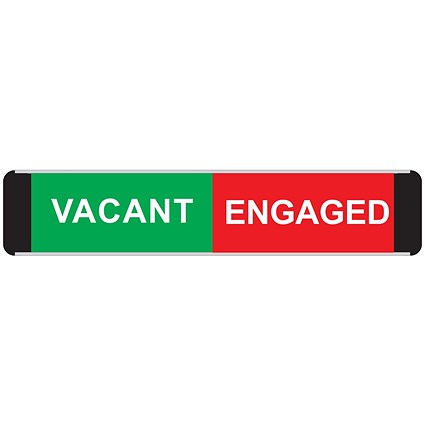 5 Star Vacant/Engaged Slider Sign Anodised Aluminium 50x200mm