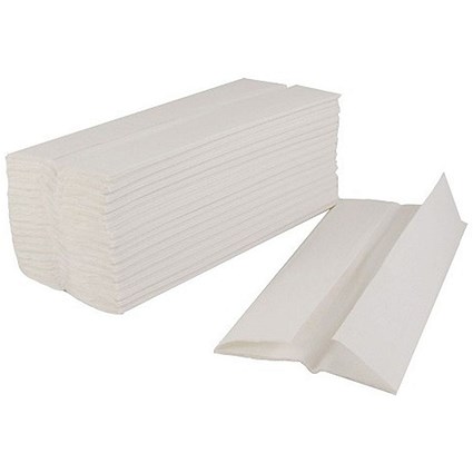 5 Star Flushable Hand Towels, C-Fold, 2-Ply, White, Pack of 2400