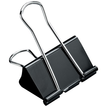 5 Star Foldback Clips - 19mm, Black, Pack of 12 5 Star Foldback Clips - 19mm, Black, Pack of 12