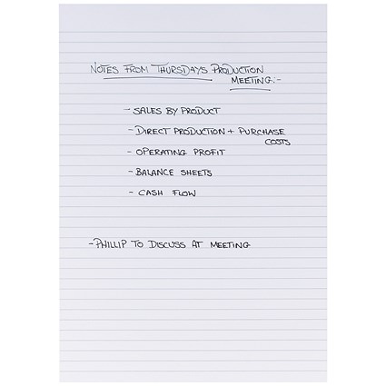 5 Star Headbound Memo Pad, A4, Feint Ruled White Paper, 80 Sheets, Pack of 10