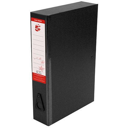 5 Star Office Classic Box File Black (Pack of 10) | Paperstone
