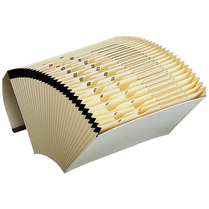 5 Star Expanding File with Flap, 31 Pockets, Foolscap, Cream