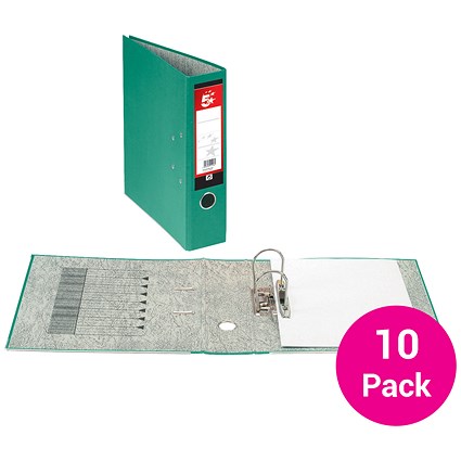5 Star Foolscap Lever Arch Files, Green, Pack of 10 5 Star Foolscap Lever Arch Files, Green, Pack of 10