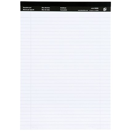 5 Star Executive Pad, A4, Ruled & Perforated White Paper, 50 Sheets, Pack of 10