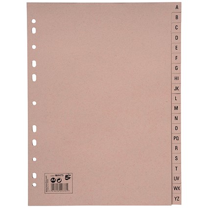 5 Star Eco Subject Dividers, A-Z, A4, Buff