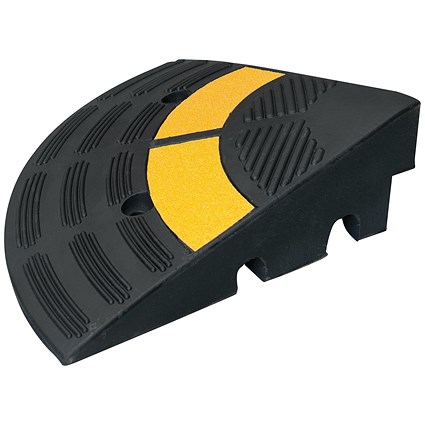 Traffic-Line Heavy Duty Kerb Ramp End 300x300x100mm Ylw/Blk
