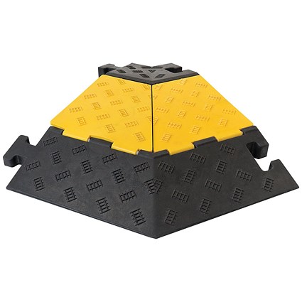 Traffic-Line Cable Protect Ramp Med Left Angle Sec Ylw/Blk