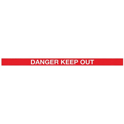 WallMaster 300 Barrier P/Chrome Danger Keep Out Red/Wht Belt 3m