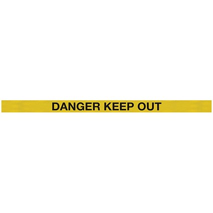 WallMaster 300 Barrier P/Chrome Danger Keep Out Ylw/Blk Belt 3m
