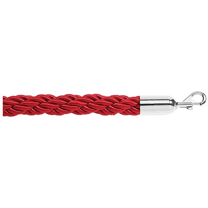 5 Star Braided Rope Red 1.8m with Polished Chrome Ends