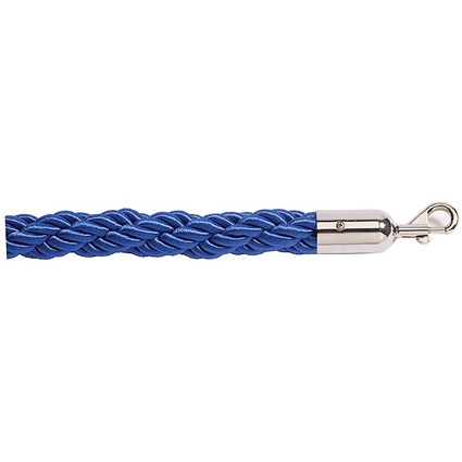 5 Star Braided Rope Blue 1.8m with Polished Chrome Ends