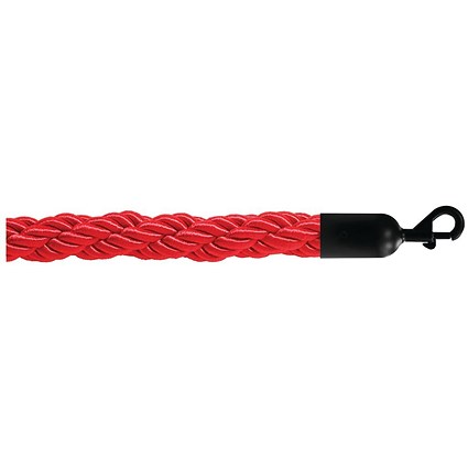 5 Star Braided Rope Red 1.8m with Black Ends