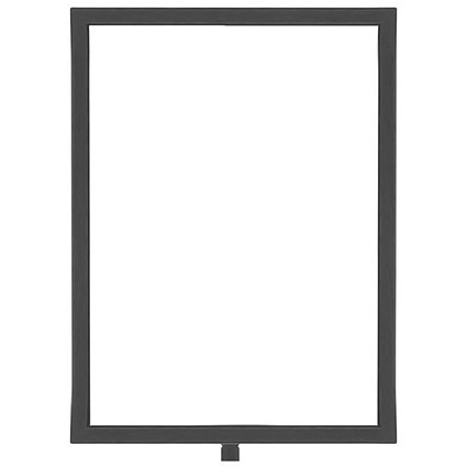 Standard Vertical A4 Sign Frame Black for Rope Barriers