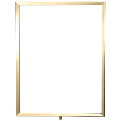 Standard Vertical A3 Sign Frame Polished Brass for Rope Barriers