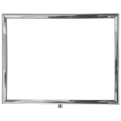 Standard Horizontal A4 Sign Frame Polished Chrome for Rope Barriers