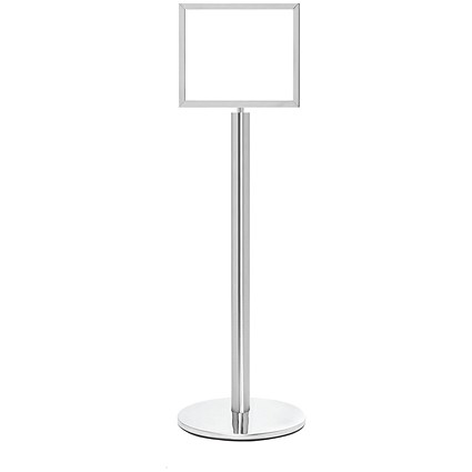 5 Star Sign Stands Polished Chrome Post with A3 Horizontal Sign
