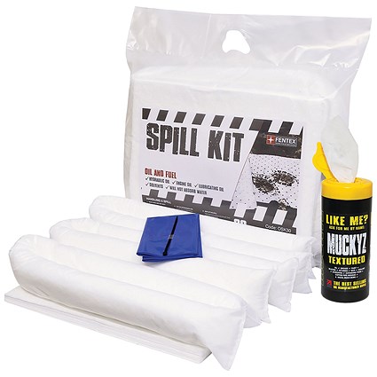 5 Star Oil/Fuel Spill Kit in Heat-sealed Bag 30 Litre White FS635044