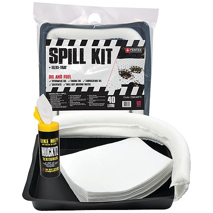 5 Star Oil and Fuel Spill Kit with Flexi-tray 40 Litre White FS635563