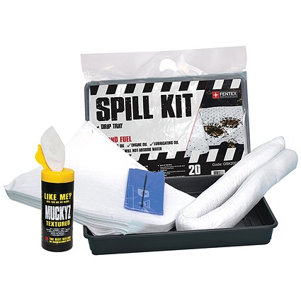 5 Star Oil and Fuel Spill Kit with Drip-tray 20 Litre White FS635716