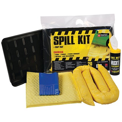 5 Star 20L Chemical Spill Kit with Drip-tray Yellow FS635723