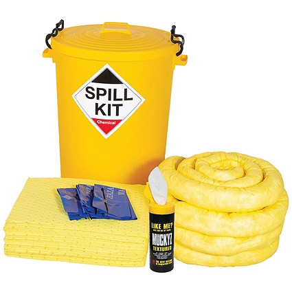 5 Star Chemical Spill Kit in a Plastic Drum 90 Litre Yellow FS636690